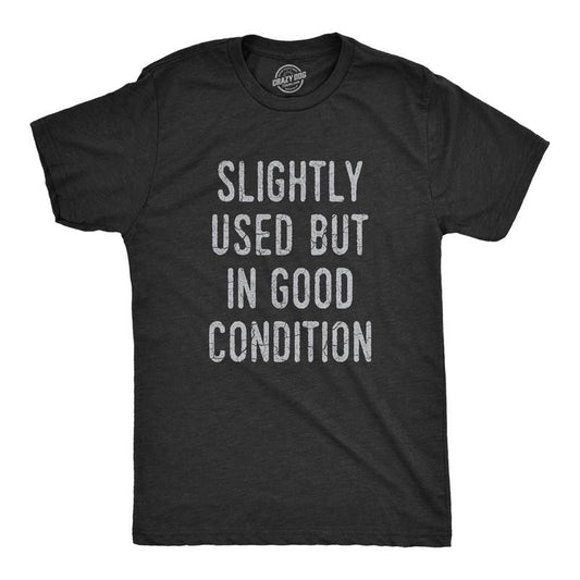 Mens Slightly Used But In Good Condition T Shirt Funny Sales Ad Tee For Guys Mens Funny T Shirts Cool Tees Soft Stylish...