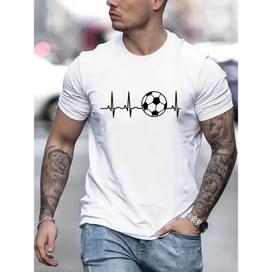 Mens Soccer Graphic T-Shirt - Lightweight & Breathable Short Sleeve - Fashionable Sports Style with Eye-Catching Print -...