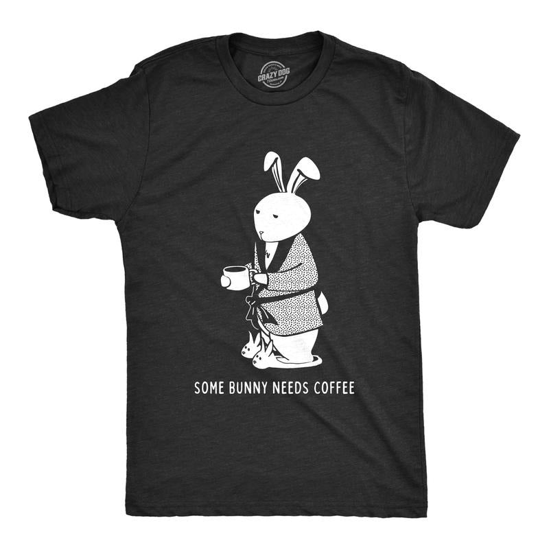 Mens Some Bunny Needs Coffee T Shirt Cute Easter Faith Sarcastic Caffeine Tee Mens Funny T Shirts Cool Tees Soft Stylish...