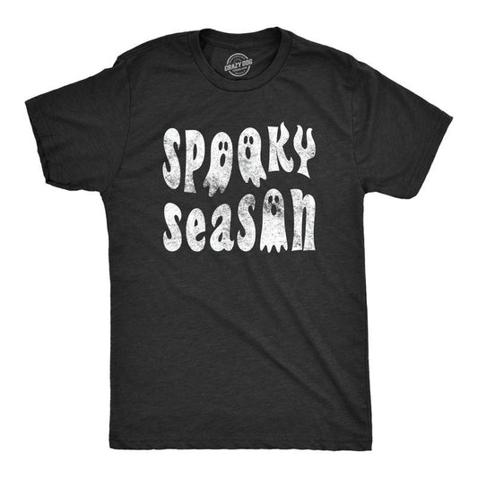 Mens Spooky Season T Shirt Funny Creepy Halloween Ghost Fall Lovers Tee For Guys Mens Funny T Shirts Cool Tees Soft...