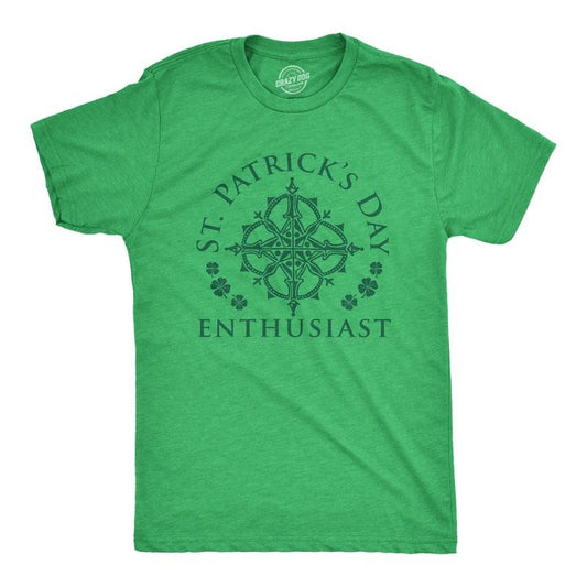 Mens St Patrick's Day Enthusiast T Shirt Funny Saint Patrick Day T-shirt Joke Mens Funny T Shirts Cool Tees Soft Stylish...