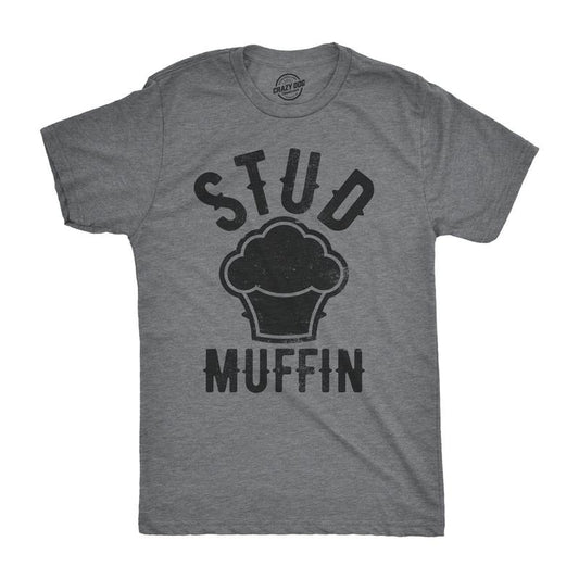Mens Stud Muffin T Shirt Funny Graphic Tee for Guys Novelty Dad Joke Top Mens Funny T Shirts Cool Tees Soft Stylish...
