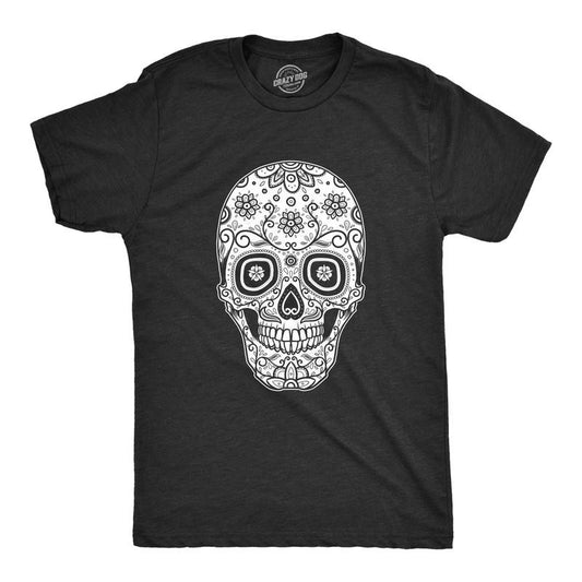 Mens Sugar Skull Cool Mexican Crystal Day of the Dead Mask T shirt Mens Funny T Shirts Cool Tees Soft Stylish Casual...