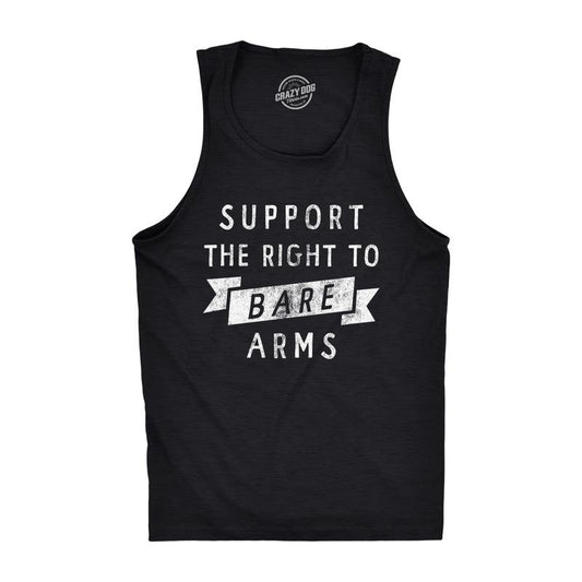 Mens Suppport The Right to Bare Arms Fitness Tank Funny Sarcastic Sleeveless Shirt Joke Novelty Tanktop for Guys Funny...