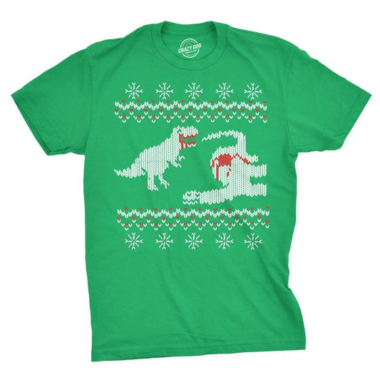 Mens T Rex Dinosaur Snack Funny Ugly Christmas Holiday T shirt Mens Funny T Shirts Cool Tees Soft Stylish Casual Menswear...