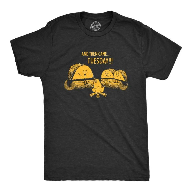 Mens Taco Tuesday Ghost Story T Shirt Funny Mexican Food Campfire Graphic Tee Mens Funny T Shirts Cool Tees Soft Stylish...