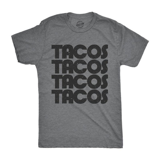 Mens Tacos Tacos Tacos T Shirt Funny Retro Tee For Guys Mens Funny T Shirts Cool Tees Soft Stylish Casual Menswear Cinco...