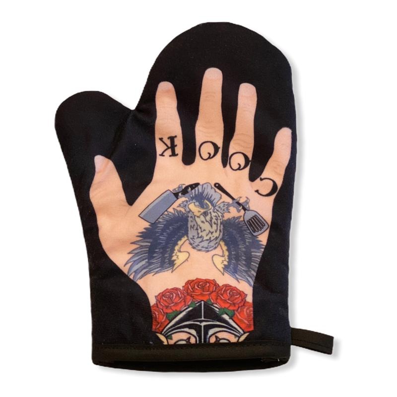 Mens Tattoo Hand Oven Mitt Funny Cook Tats Ink Graphic Novelty Kitchen Accessories Funny Graphic Kitchenwear Funny Food ...