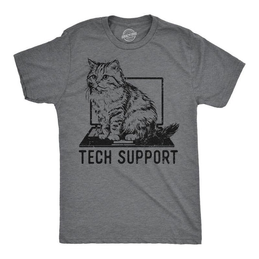 Mens Tech Support Funny T Shirts Cute Kitten Graphic Tee for Men Mens Funny T Shirts Cool Tees Soft Stylish Casual...