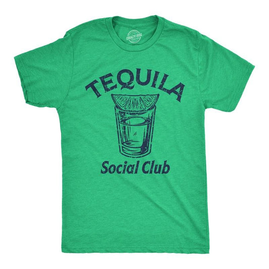 Mens Tequila Social Club T Shirt Funny Liquor Shot Drinking Lovers Tee for Guys Mens Funny T Shirts Cool Tees Soft...