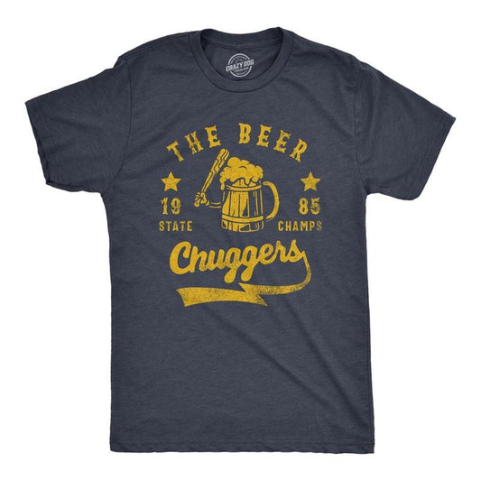 Mens The Beer Chuggers T Shirt Funny State Champs Baseball Team Drinking Lovers Tee For Guys Mens Funny T Shirts Cool...