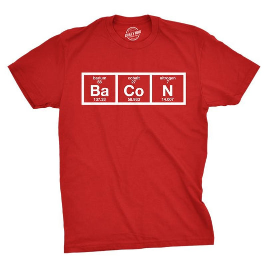 Mens The Chemistry Of Bacon T Shirt Funny Nerdy Graphic Periodic Table Science Mens Funny T Shirts Cool Tees Soft Stylish...