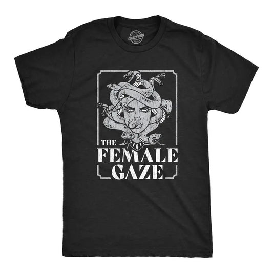Mens The Female Gaze T Shirt Funny Staring Medusa Joke Tee for Guys Mens Funny T Shirts Cool Tees Soft Stylish Casual...