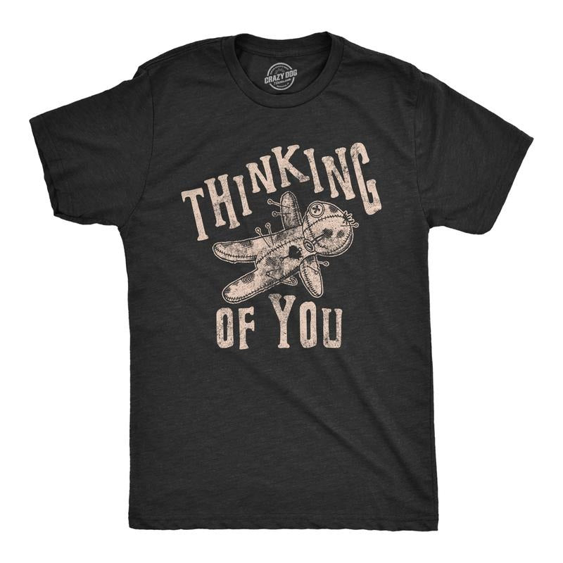 Mens Thinking Of You T Shirt Funny Voodoo Doll Graphic Novelty Tee Mens Funny T Shirts Cool Tees Soft Stylish Casual...