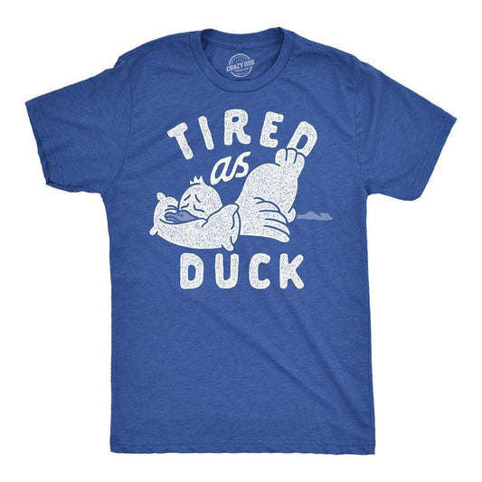 Mens Tired As Duck Funny T Shirts Sarcastic Animal Graphic Tee for Men Mens Funny T Shirts Cool Tees Soft Stylish Casual...