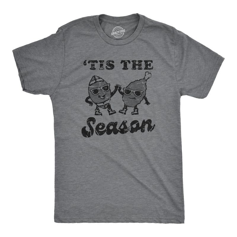 Mens Tis The Season T Shirt Funny Thanksgiving Turkey Football Lovers Tee for Guys Mens Funny T Shirts Cool Tees Soft...