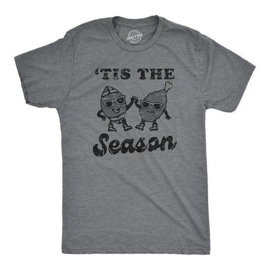 Mens Tis The Season T Shirt Funny Thanksgiving Turkey Football Lovers Tee for Guys Mens Funny T Shirts Cool Tees Soft...
