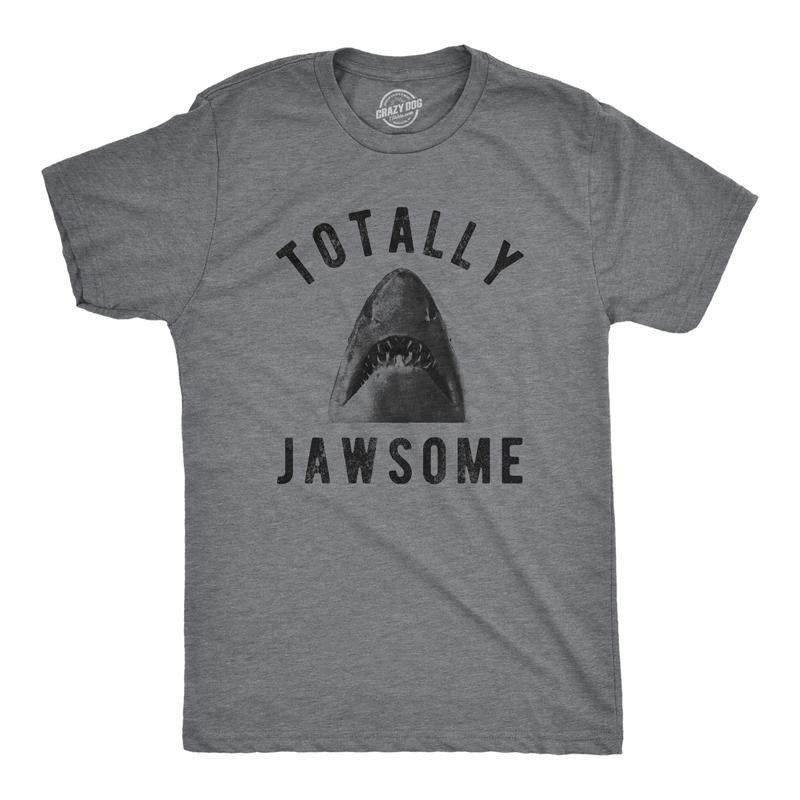 Mens Totally Jawsome T Shirt Funny Hilarious Shark Bite Graphic Novelty Tee Mens Funny T Shirts Cool Tees Soft Stylish...