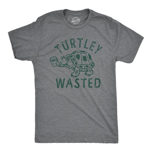 Mens Turtley Wasted T Shirt Funny Partying Drinking Turtle Joke Tee For Guys Mens Funny T Shirts Cool Tees Soft Stylish...