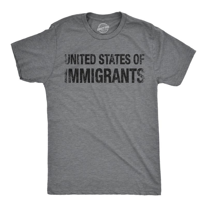 Mens United States of Immigrants T Shirt Funny Citizen Activist American Tee Mens Funny T Shirts Cool Tees Soft Stylish...