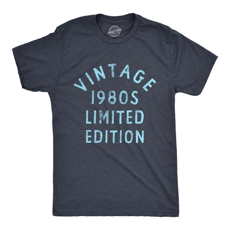 Mens Vintage 1980s Limited Edition T Shirt Funny Cool 1980 Theme Classic Tee for Guys Mens Funny T Shirts Cool Tees Soft...