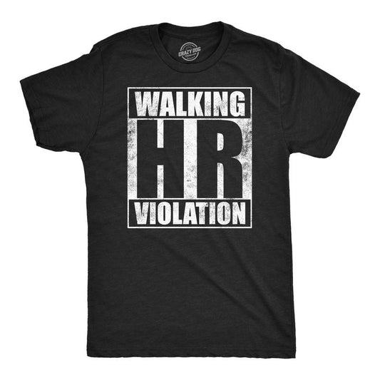 Mens Walking HR Violation Funny T Shirt Sarcastic Office Joke Tee for Men Mens Funny T Shirts Cool Tees Soft Stylish...