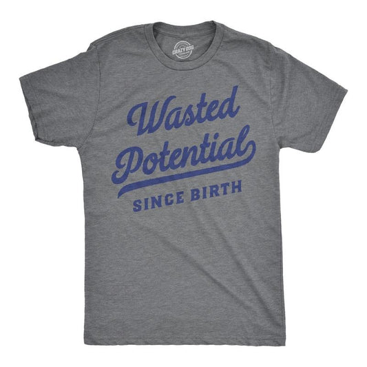 Mens Wasted Potential T Shirt Funny Dissapointment Missed Opportunity Joke Tee For Guys Mens Funny T Shirts Cool Tees...