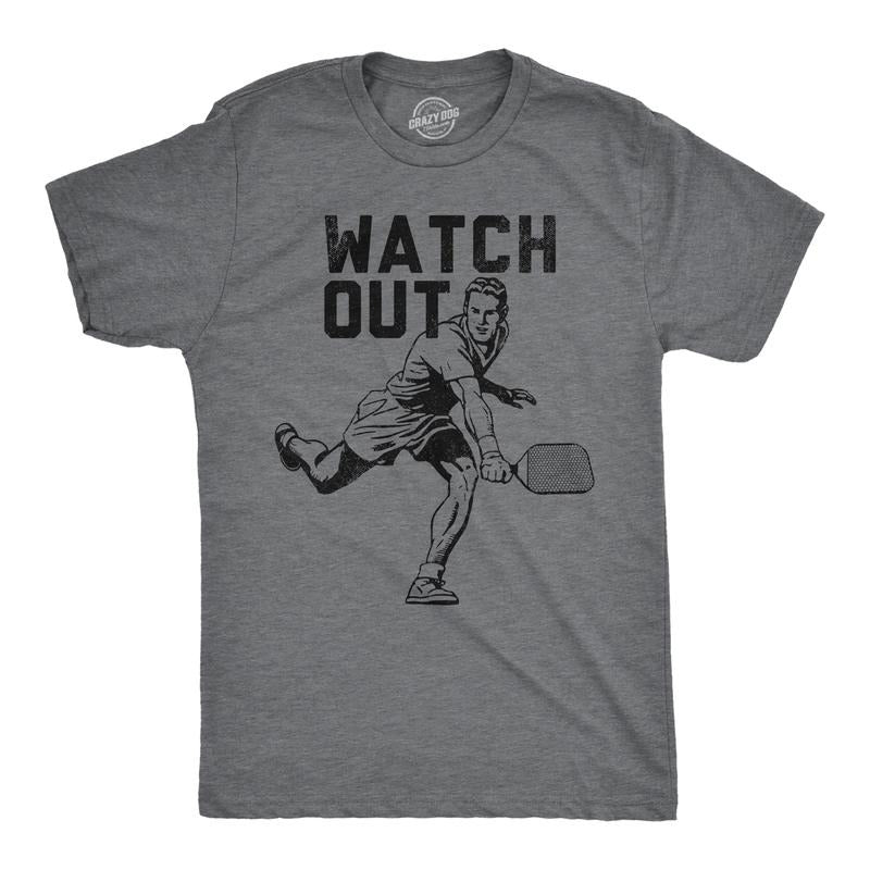 Mens Watch Out T Shirt Funny Pickleball Player Serve Joke Tee For Guys Mens Funny T Shirts Cool Tees Soft Stylish Casual...