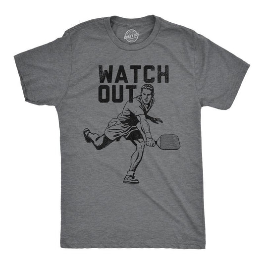 Mens Watch Out T Shirt Funny Pickleball Player Serve Joke Tee For Guys Mens Funny T Shirts Cool Tees Soft Stylish Casual...