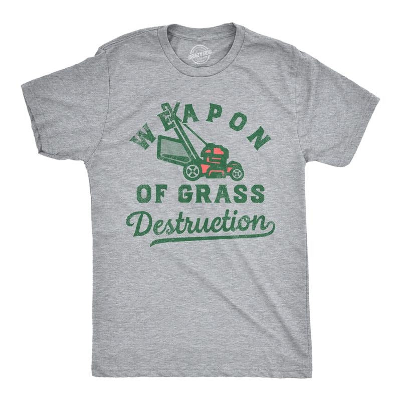 Mens Weapon Of Grass Destruction T Shirt Funny Lawn Mower Joke Tee For Guys Mens Funny T Shirts Cool Tees Soft Stylish...