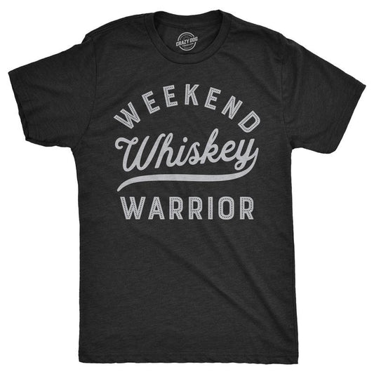 Mens Weekend Warrior Whiskey T Shirt Funny Drinking Tee For Guys Mens Funny T Shirts Cool Tees Soft Stylish Casual...