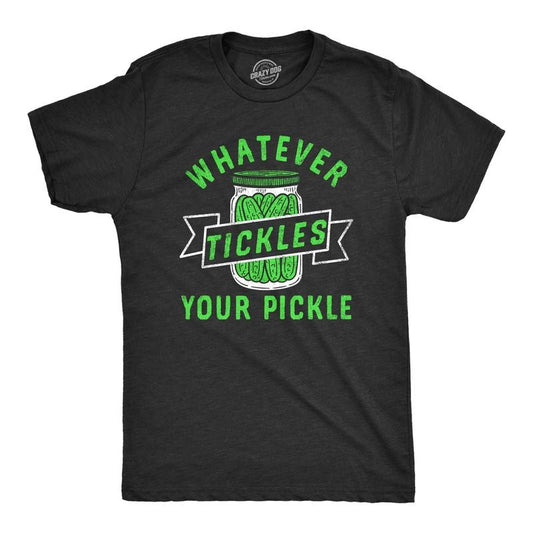 Mens Whatever Tickles Your Pickle T Shirt Funny Jar Of Pickles Saying Joke Tee For Guys Mens Funny T Shirts Cool Tees...