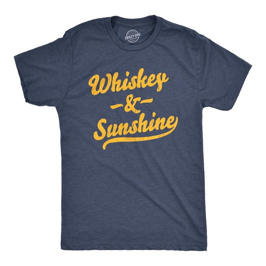 Mens Whiskey and Sunshine T Shirt Funny Summer Drinking Tee Mens Funny T Shirts Cool Tees Soft Stylish Casual Menswear...