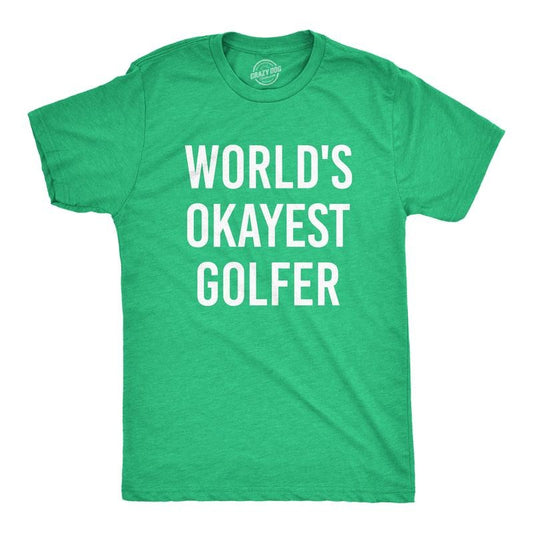 Mens Worlds Okayest Golfer T shirt Funny Golfing Gift for Him Hilarious Golf Tee Mens Funny T Shirts Cool Tees Soft...