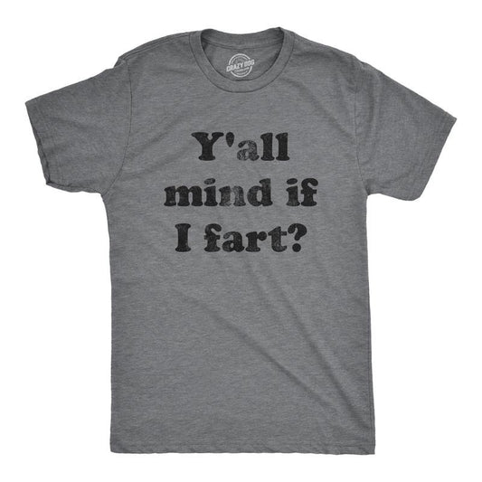 Mens Y'all Mind If I Fart T Shirt Funny Bathroom Humor Sarcastic Graphic Tee Mens Funny T Shirts Cool Tees Soft Stylish...