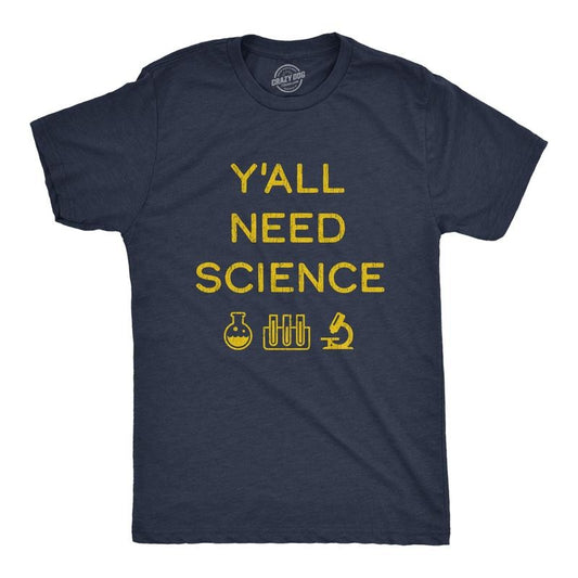 Mens Y'all Need Science T Shirt Funny Nerdy Chemstiry Graphic Novelty Tee Mens Funny T Shirts Cool Tees Soft Stylish...