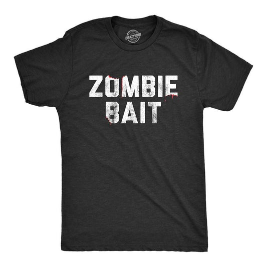 Mens Zombie Bait T shirt Funny Undead Gas Mask Apocalypse Graphic Novelty Tee Mens Funny T Shirts Cool Tees Soft Stylish...
