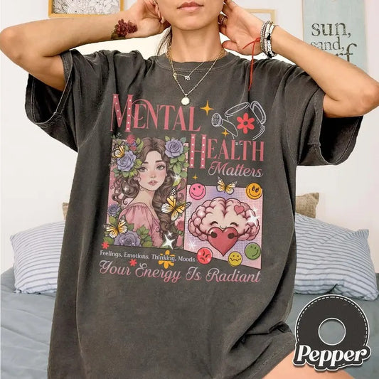 Mental Health Matters  Shirt, Inspirational Anxiety,Therapist Gift,Self Love Awareness, Be Kind to Your Mind,...