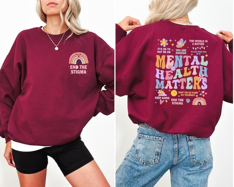 Mental Health Matters Sweatshirt, Women Inspirational Sweatshirt, Mental Health Sweatshirt, Anxiety Sweatshirt,...