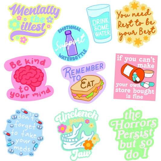 Mental Health Sticker Extra Large Stickers for Adults Funny Adhesives with Memes Funny Sarcastic  Multi T-Shirts, Hoodie,...