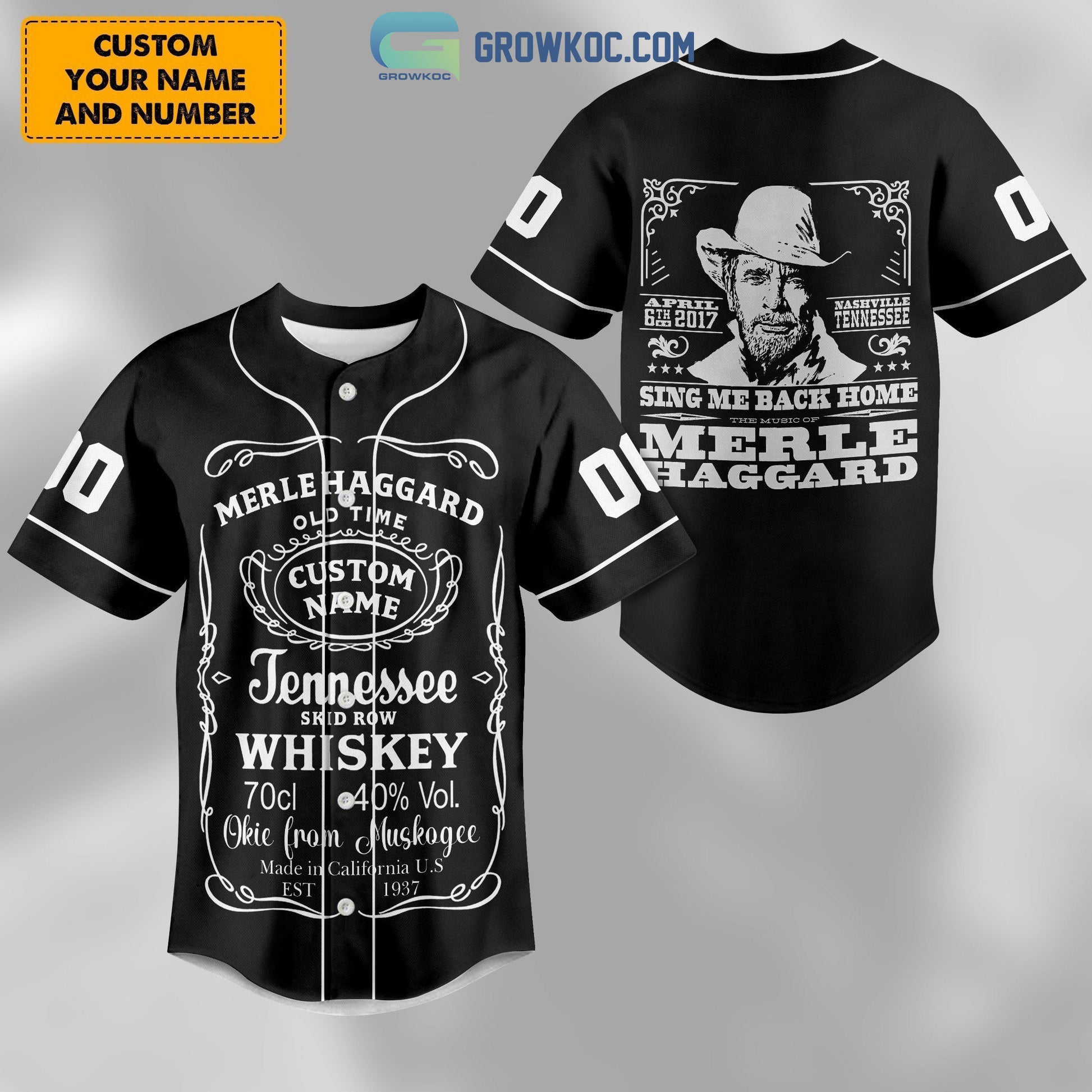 Merle Haggard Sing Me Back Home Personalized Baseball Jersey