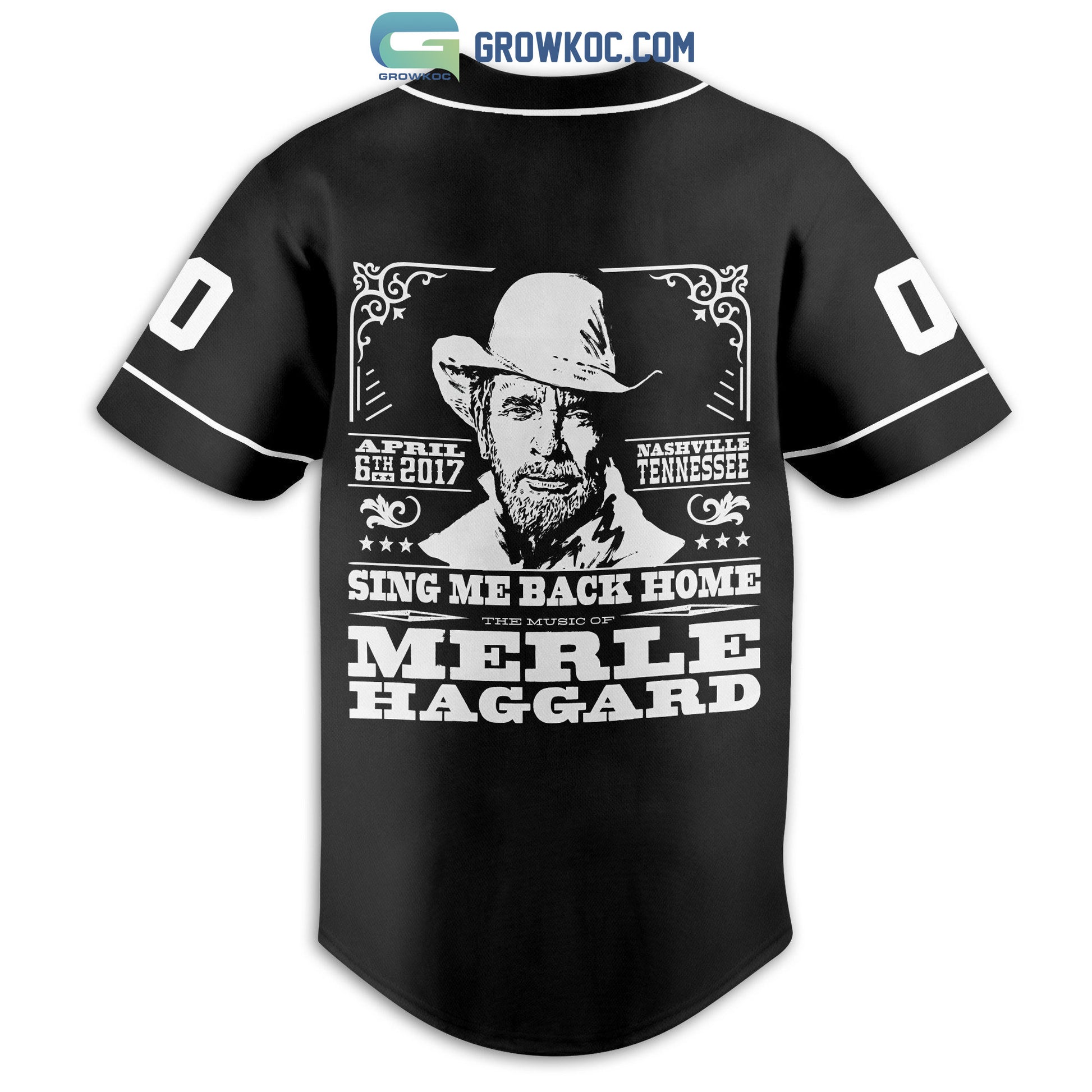 Merle Haggard Sing Me Back Home Personalized Baseball Jersey