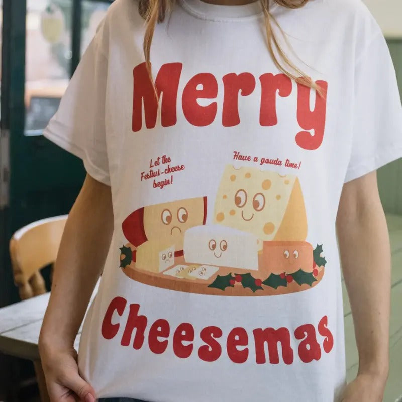 Merry Cheesemas unisex Christmas T-Shirtcute chritmas tee, Christmas tee, holiday apparel, Holiday apparel, iPrintasty...