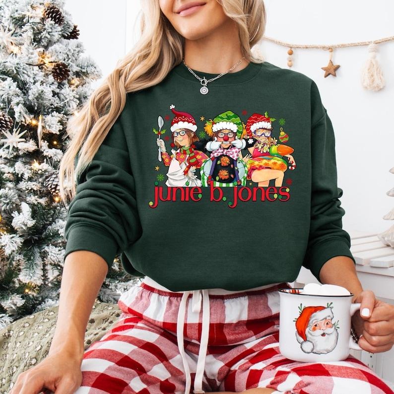 Merry Christmas Junie B Jones Sweatshirt, Junie B Book Lover T-shirt, Teacher Christmas Shirt, Children's Book Christmas,...