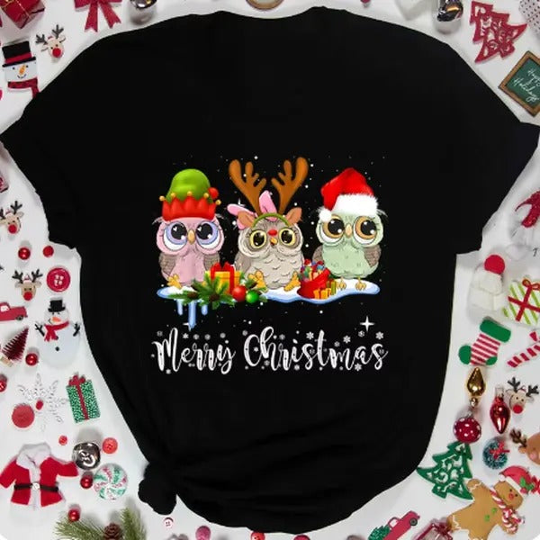 Merry Christmas Men's T-Shirt with Hip Hop Cartoon Graphic Design