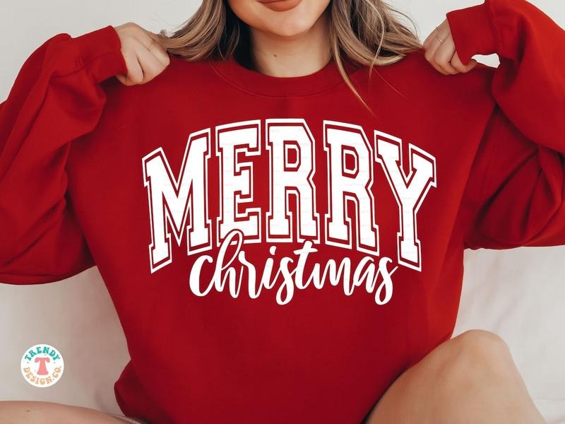 Merry Christmas SVG PNG Distressed & Solid, Retro Christmas Shirt SVG Christmas Png , Cricut Cut File, Varsity College...