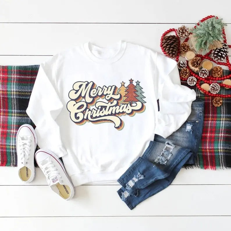 Merry Christmas Shirt,Merry Christmas Shirt,Christmas T shirt, Christmas Family Shirt,Christmas Gift,70s Style Merry...