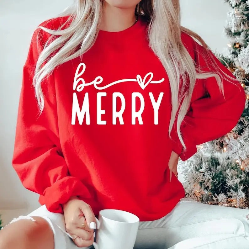 Merry Christmas Sweater, Christmas Sweatshirt, Fall Winter Cozy Outfit, Christmas Outfit, Merry Sweatshirt, Christmas...