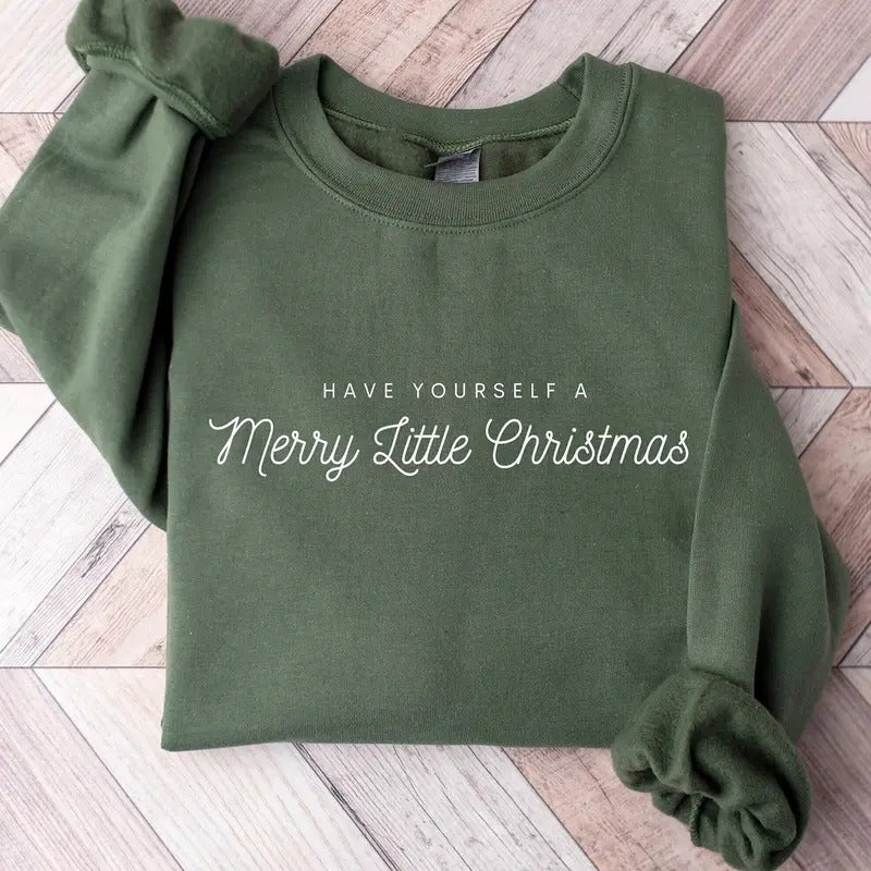 Merry Christmas Sweatshirt, Womens Christmas Shirt, Merry and Bright Christmas Sweater, Christmas Crewneck, Minimal...