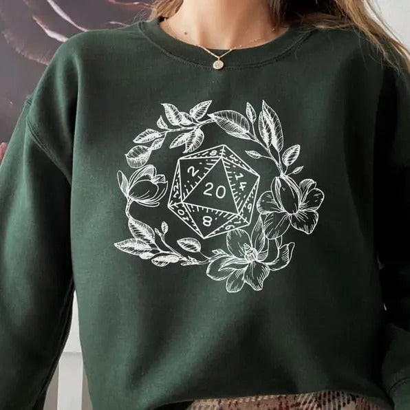 Merry Gritmas DND Sweatshirt, Dungeons and Dragons Christmas Sweatshirt, Christmas Sweatshirt For DnD Fans, Polyhedral...